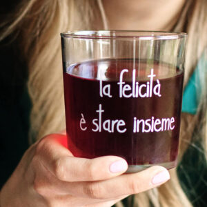 BICCHIERE "LA FELICITA' E' STARE INSIEME"