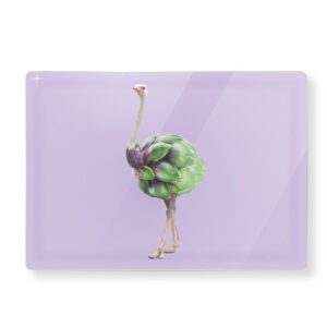 TAGLIERE IN VETRO DECORO CARCIOFO