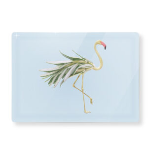 TAGLIERE IN VETRO DECORO ROSMARINO