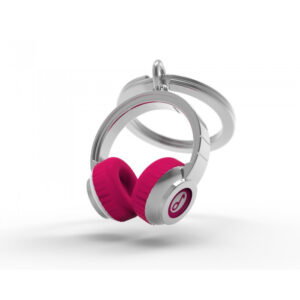 PORTACHIAVI CUFFIE MUSICALI ROSA