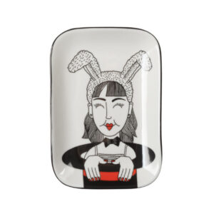 PIATTINO RETTANGOLARE WOMAN WHIT RABBIT