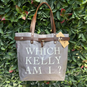 BORSA MANIFATTURE PICO - KELLY GRIGIA SCRITTA BIANCA