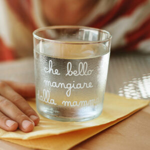 BICCHIERE "CHE BELLO MANGIARE A CASA"