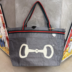 BORSA MANIFATTURE PICO - XXL STRIPES GRIGIA