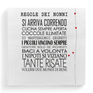 QUADRETTO IN LEGNO "REGOLE DEI NONNI"