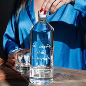 BOTTIGLIA IN VETRO "MANGIA BENE"