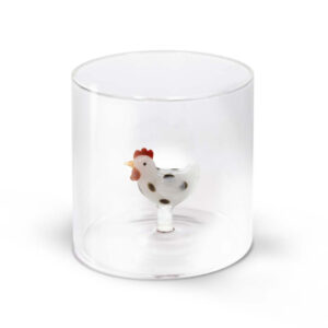 BICCHIERE DECORO GALLINA BIANCA