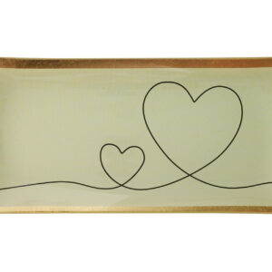 PIATTINO RETTANGOLARE CUORI BIANCHI