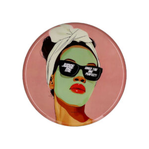 VASSOIO ROTONDO WOMAN WITH FACE MASK