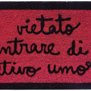 ZERBINO VIETATO ENTRARE DI CATTIVO UMORE BORDEAUX