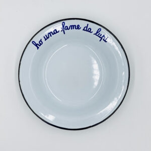 PIATTO SMALTATO "HO UNA FAME DA LUPI"