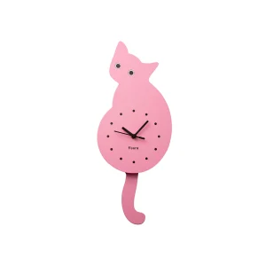 OROLOGIO A PARETE GATTO ROSA