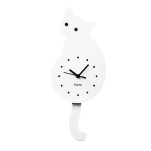 OROLOGIO A PARETE GATTO BIANCO