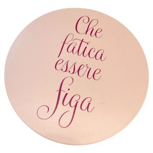 SPECCHIO DA BORSA CON LUCE "CHE FATICA ESSERE FIGA"