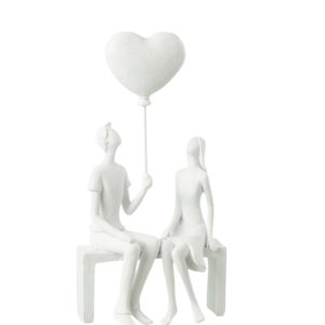 SCULTURA COPPIA SEDUTA CUORE