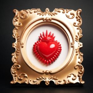 FRAME HEART RED/GOLD