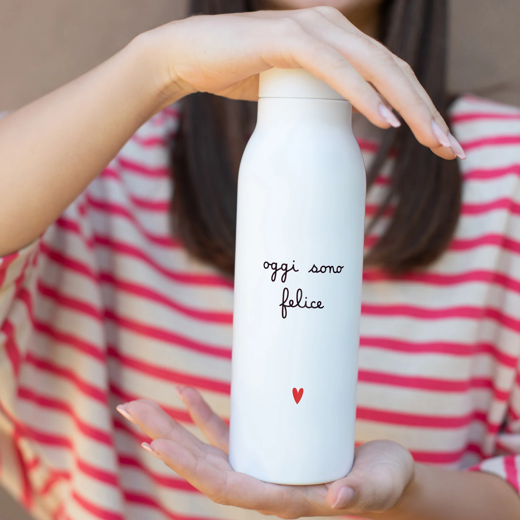 BOTTIGLIA TERMICA "OGGI SONO FELICE" 500ML - immagine 2