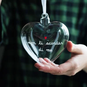 PALLINA CUORE 11CM "NON TI SCORDAR DI ME"