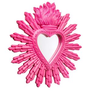 SPECCHIO EX VOTO RESINA AMARANTO CON RAGGI