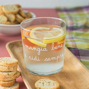 BICCHIERE "MANGIA BENE E RIDI SEMPRE"