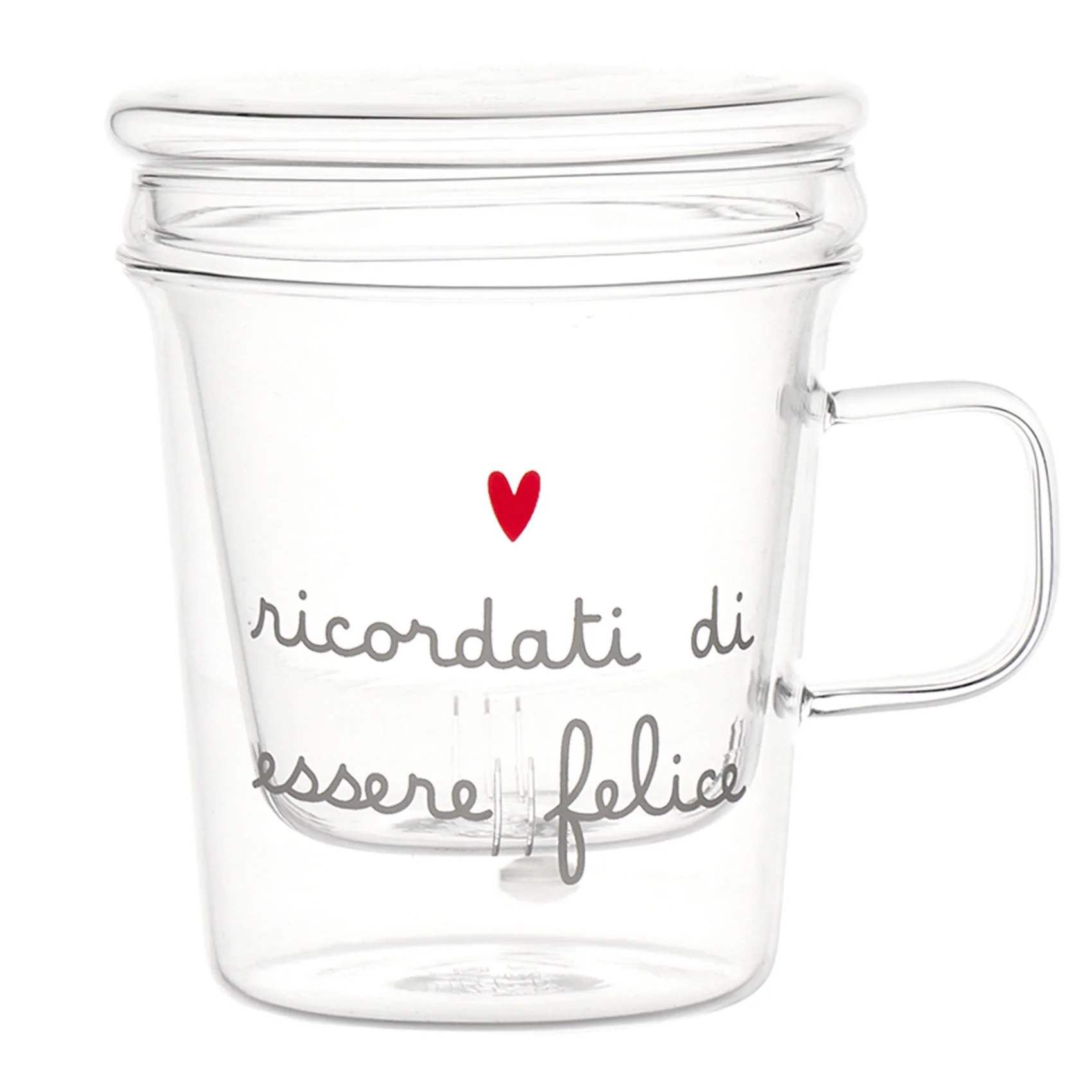 MUG CON INFUSORE "RICORDATI DI ESSERE FELICE" - immagine 2