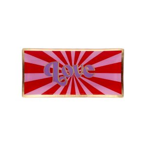 PIATTINO RETTANGOLARE LOVE PINK E RED