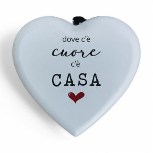 CUORE IN LEGNO "DOVE C'E' CUORE C'E' CASA"