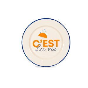 PIATTO IN LATTA SMALTATA "C'EST L'AMOUR"