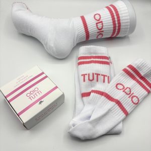 CALZINI ODIO TUTTI BIANCO-ROSA