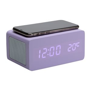 S-ROVER SVEGLIA CON RICARICA WIRELESS E SPEAKER LILLA