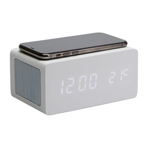 S-ROVER SVEGLIA CON RICARICA WIRELESS E SPEAKER BIANCO