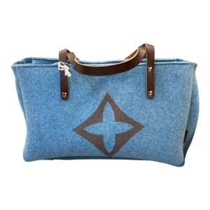BORSA FELTRO MAXI GEORGE AZZURRO CARTA DA ZUCCHERO