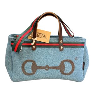 BORSA FELTRO BAGUETTE STAFFA AZZURRO VARTA DA ZUCCHERO