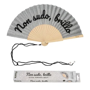 VENTAGLIO "NON SUDO BRILLO" GLITTER ARGENTO