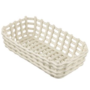 CESTINO CENTROTAVOLA INTRECCI - BIANCO