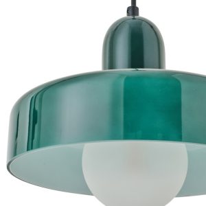 LAMPADARIO SOSPENSIONE RETRO' VETRO VERDE