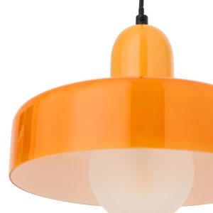 LAMPADARIO SOSPENSIONE RETRO' VETRO ARANCIONE