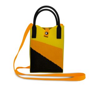 PORTACELLULARE LAVORATO A MAGLIA - GIALLA