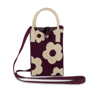 PORTACELLULARE LAVORATO A MAGLIA - FIORI