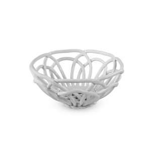 CESTINO CENTROTAVOLA CERAMICA - BIANCO