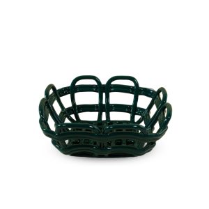 CESTINO CENTROTAVOLA CERAMICA - VERDE