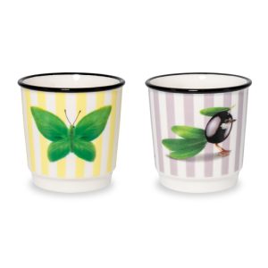 SET DUE TAZZINE CAFFE' - FARFALLA OLIVA