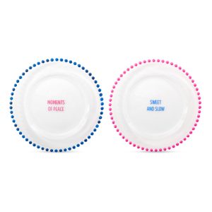 SET 2 PIATTINI IN VETRO MOMENTS OF PEACE - SWEET AND SLOW