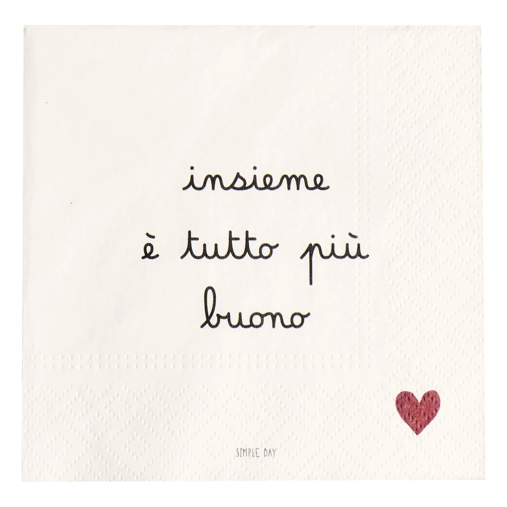 SET 20 TOVAGLIOLI CARTA "INSIEME E' TUTTO PIU' BUONO"