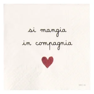 SET 20 TOVAGLIOLI CARTA "SI MANGIA IN COMPAGNIA"