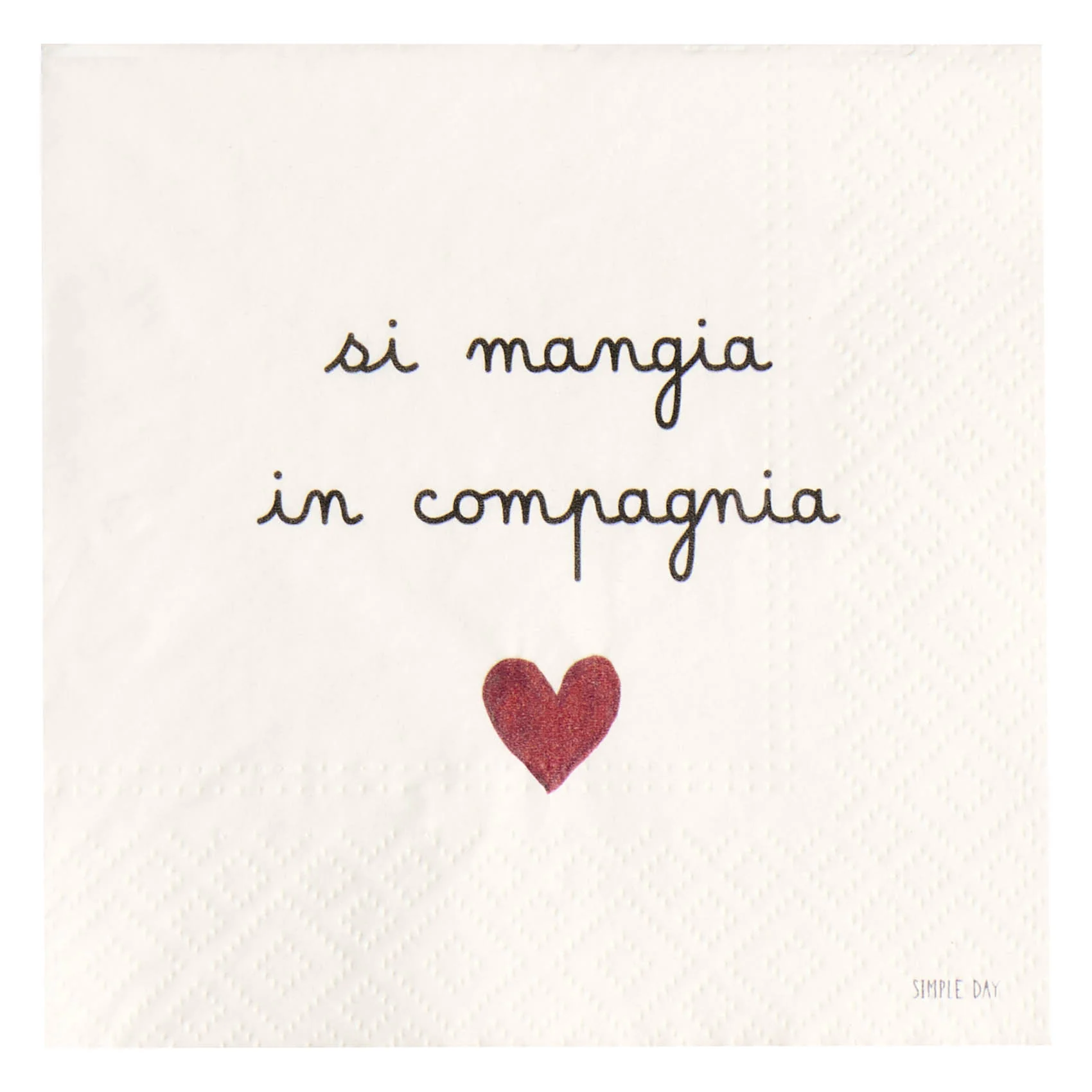 SET 20 TOVAGLIOLI CARTA "SI MANGIA IN COMPAGNIA"