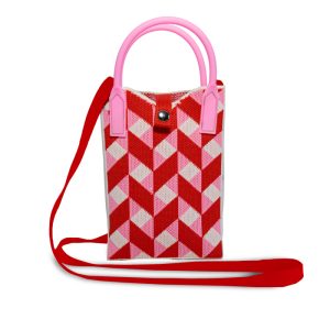 PORTACELLULARE LAVORATO A MAGLIA - GEOMETRICA