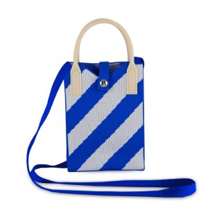 PORTACELLULARE LAVORATO A MAGLIA - RIGHE OBLIQUE