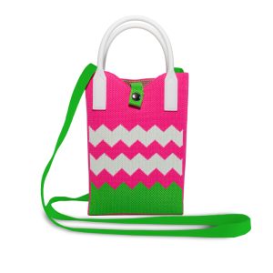 PORTACELLULARE LAVORATO A MAGLIA - ZIG ZAG