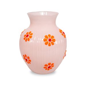 VASO IN VETRO CON DECORAZIONE ESTERNA - PESCA